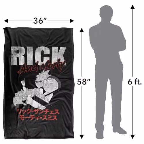 Warner Bros. Rick and Morty Manga Silky Touch Super Soft Fleece Throw Blanket, Multicolour, W: 91.44 cm x L: 147 cm – 4