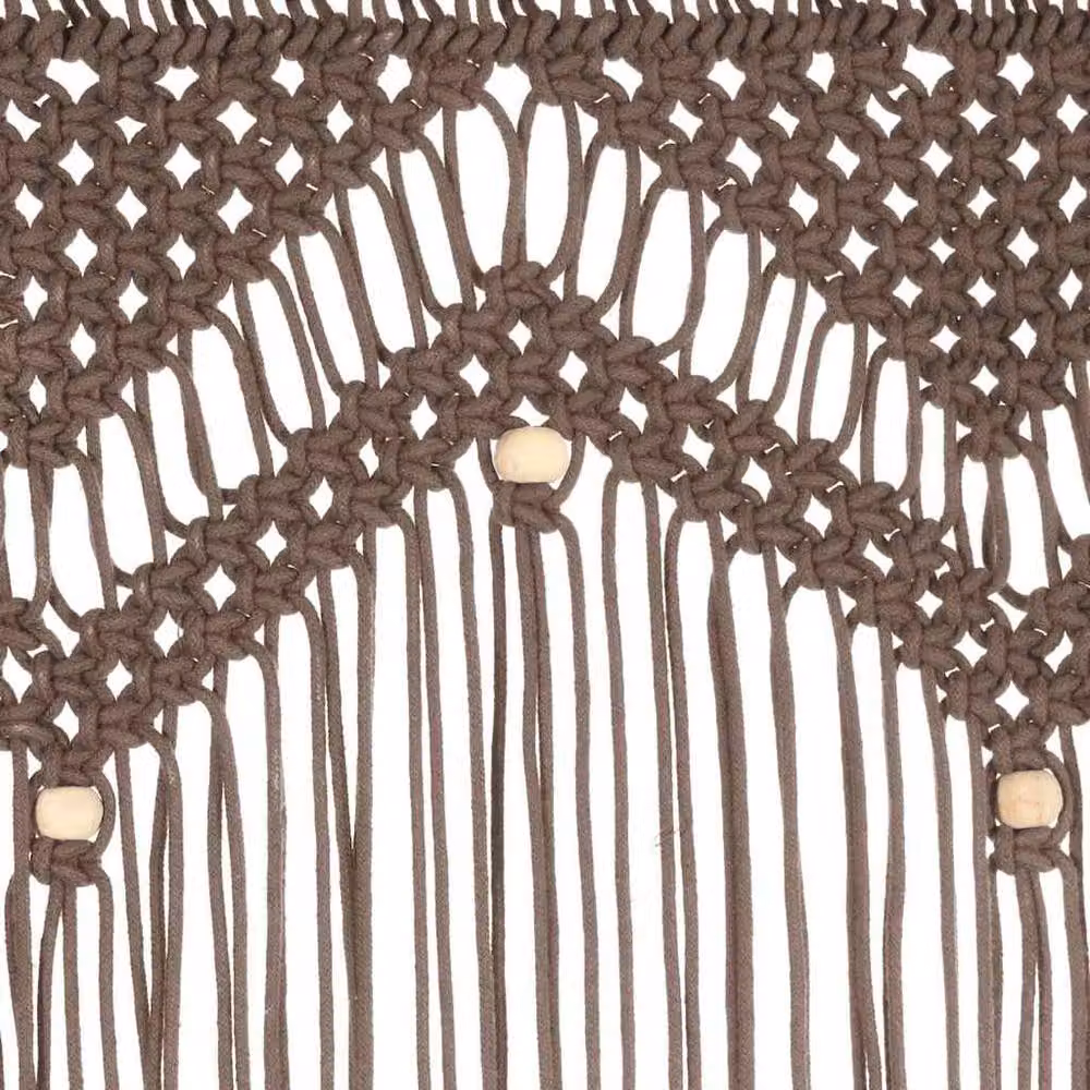 Berkfield Home Taupe Macrame Cotton Curtain W/H: 140 x 240 cm – 3