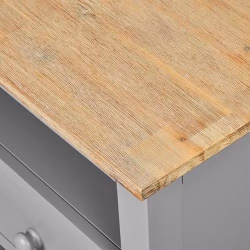 Statement Furniture Florence Large TV Stand with 3 Drawers and Shelf, Grey Wood, W: 145 cm, D: 45 cm, H: 50 cm – 2