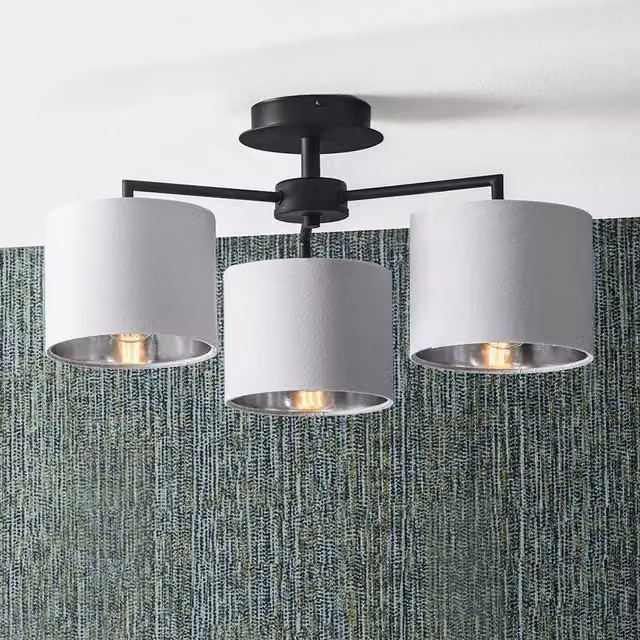 Pacific Lifestyle Modern 3-Light Cylinder Pendant Ceiling Light in Black