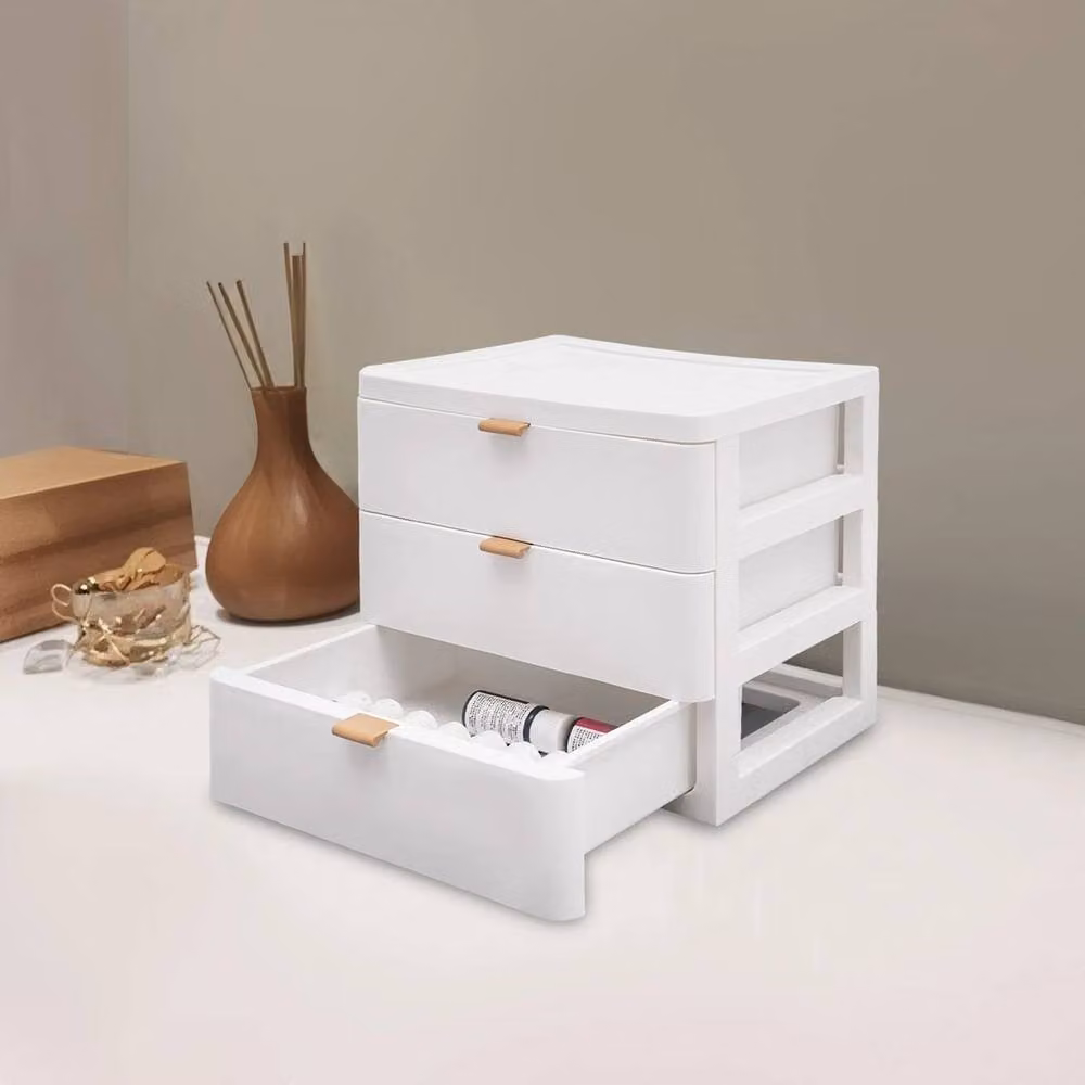 Kelvenix 3-Layer Desktop Storage and Jewelry Box in White – 3