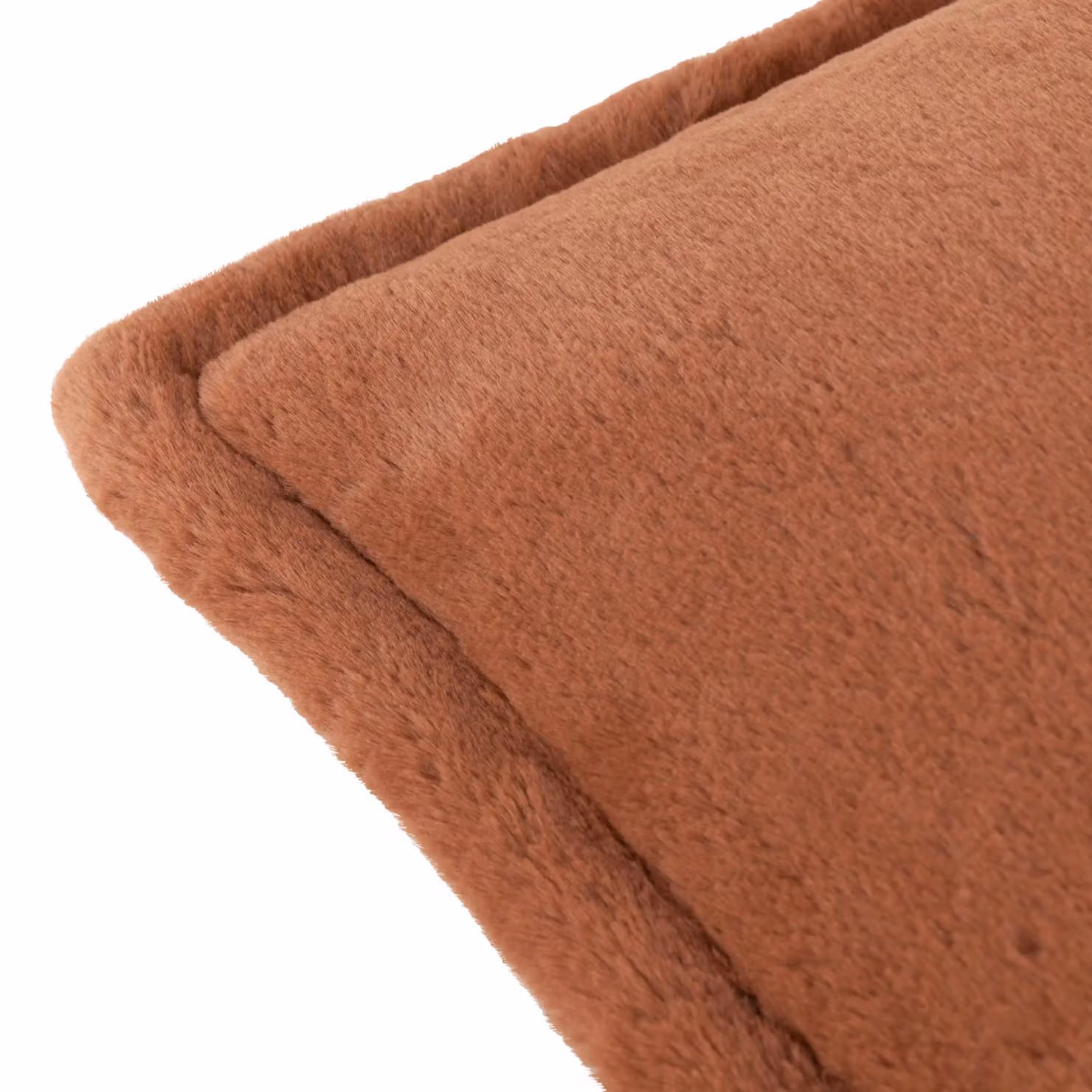 Riva Home Kallu Faux Fur Square Cushion in Orange, W/D/H: 45 x 45 x 45 cm – 4