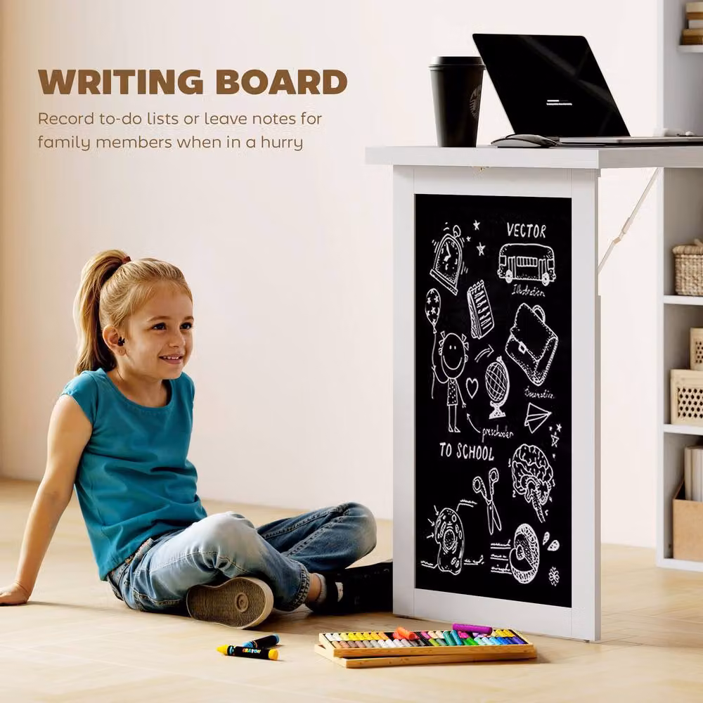 Rolipo 3-In-1 Fold-Out Computer Desk in White – 7