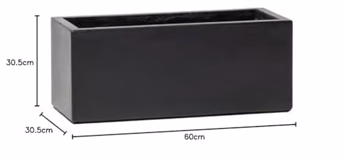 Primrose Dark Grey Terracotta Fibre Trough Planter 60cm – 7