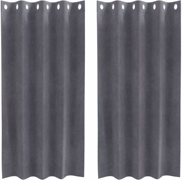 Berkfield Home Blackout Velvet Eyelet Curtains, 2 Pack, Dark Grey