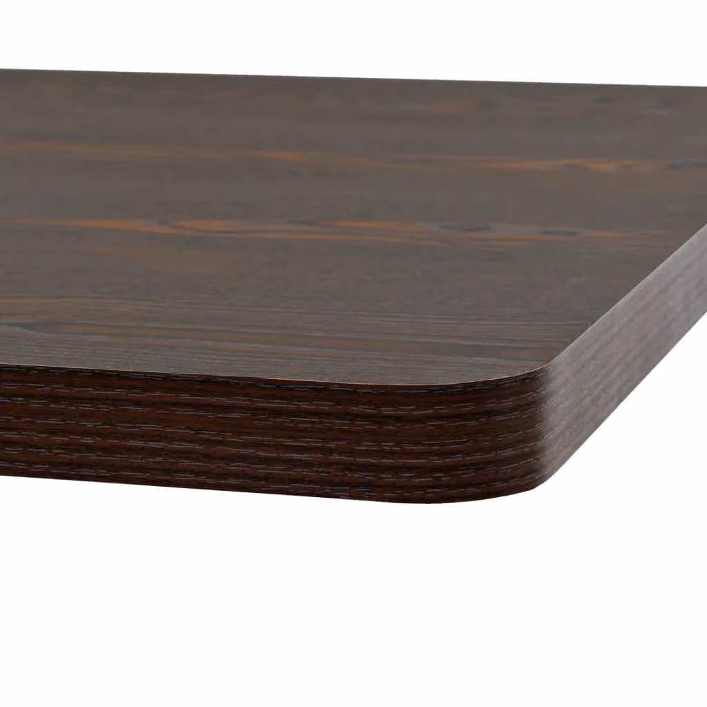 Berkfield Home Bistro Table in Dark Ash Brown, MDF and Steel, W/D/H: 80 x 80 x 75 cm – 4