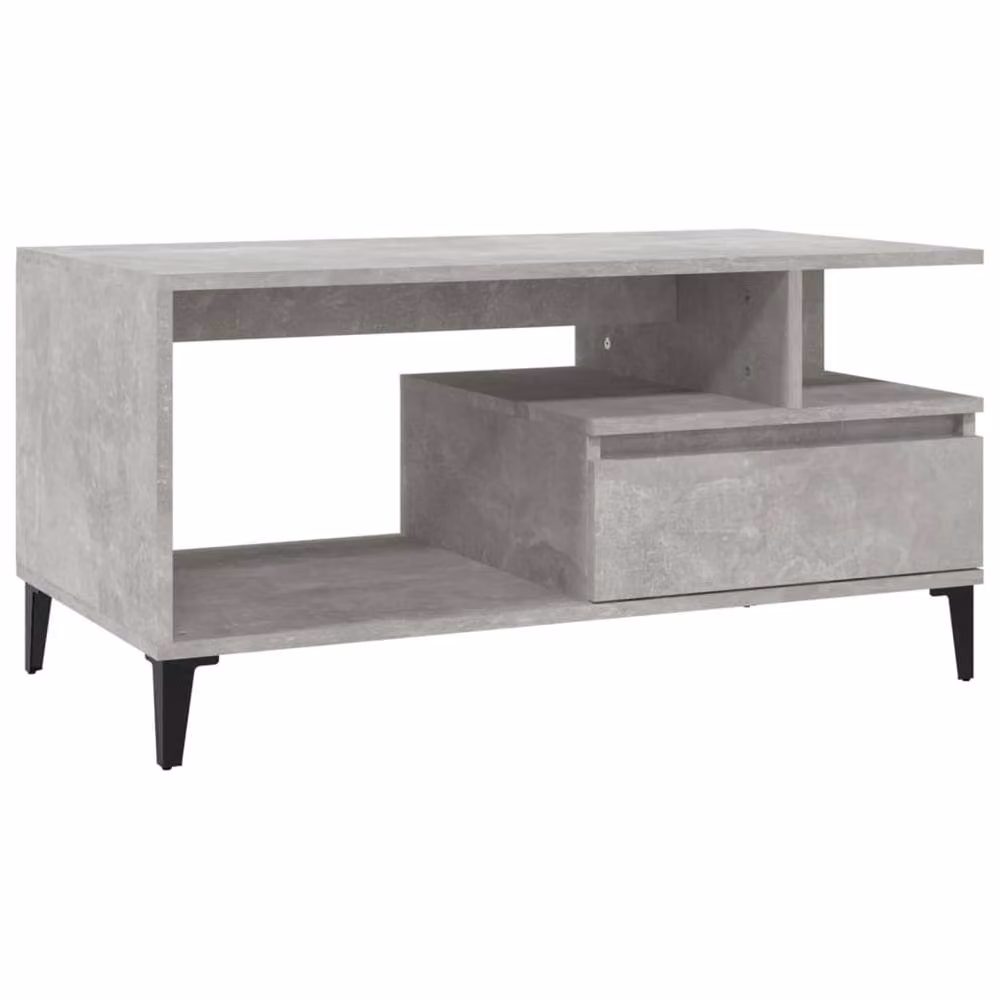 Berkfield Home Elegant Modern Rectangular Coffee Table in Concrete Grey with Lift Mechanism, W: 90 cm, D: 49 cm, H: 45 cm – 2