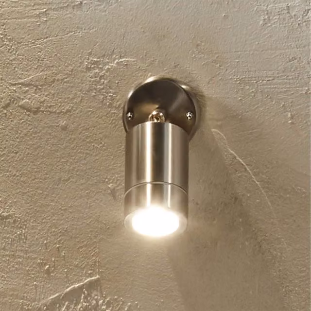 Pacific Lifestyle Adjustable Directional Down Outdoor Wall Light in Stainless Steel, Copper or Silver