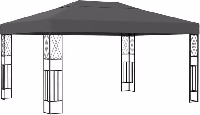 Berkfield Home Hip Gazebo in Anthracite and Black, W: 400 cm, D: 300 cm, H: 260 cm