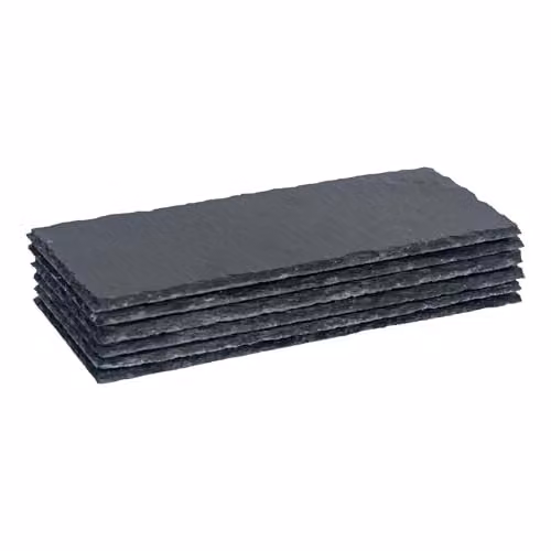 Argon Tableware Rectangle Slate Dinner Plates, Grey, Pack of 6, W: 29 cm, D: 12 cm – 1
