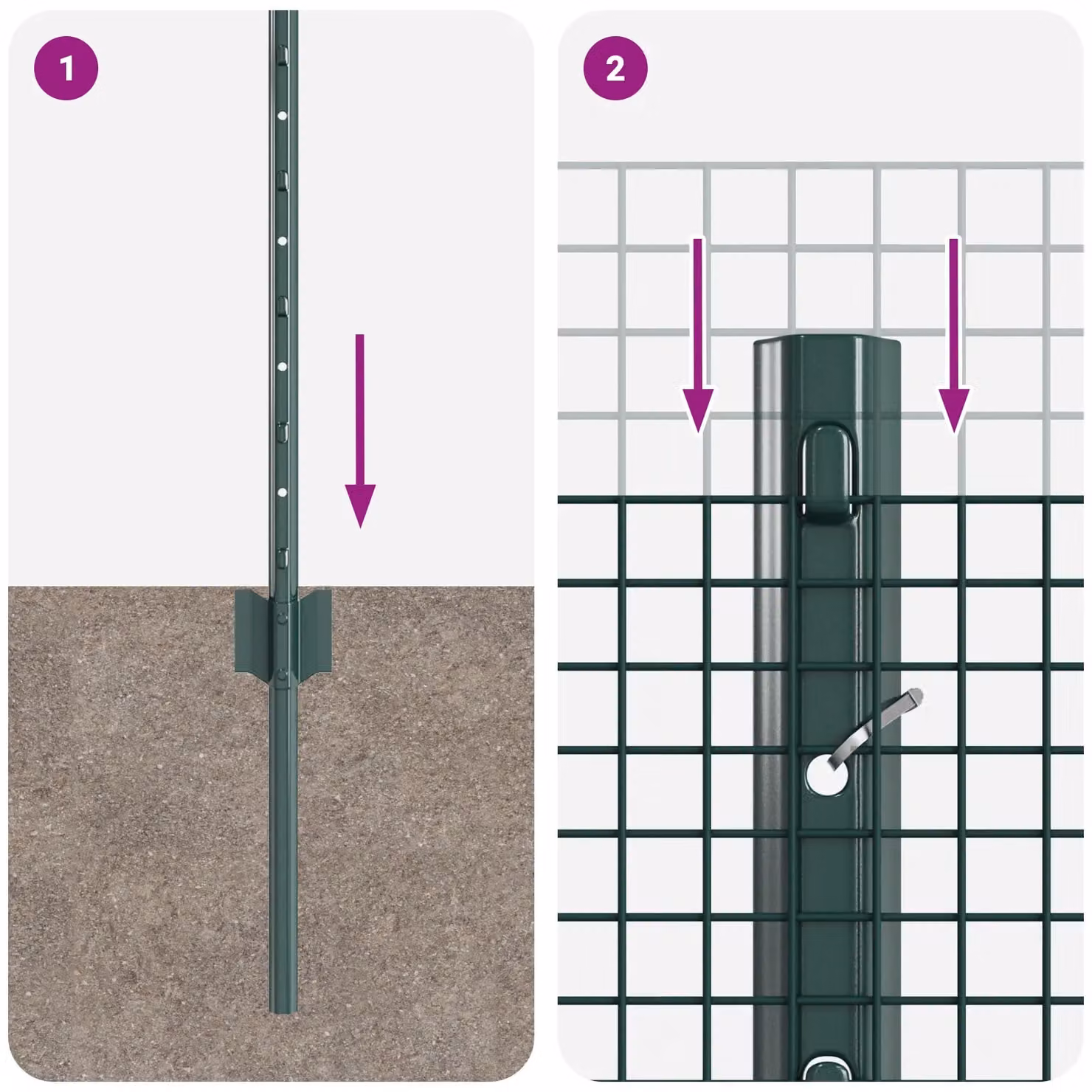 Berkfield Home Green Steel Welded Wire Fence with 11 U-Profile Posts, W: 0.6 m, L: 25 m – 5