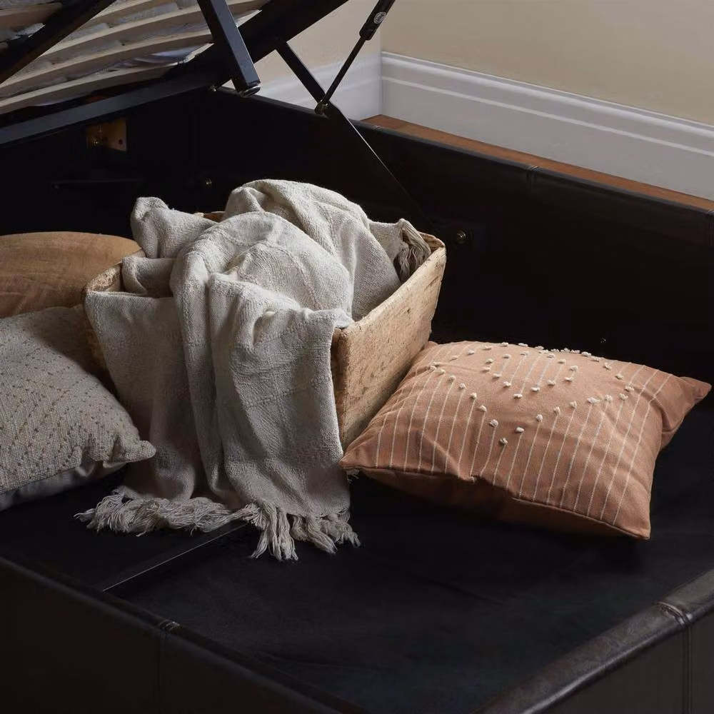 Birlea Berlin Ottoman Bed in Brown Faux Leather, Double W/D/H: 140 x 200 cm – 4