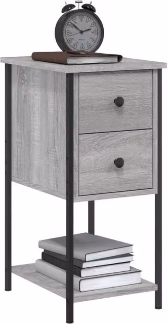 Berkfield Home Durable Bedside Cabinet in Grey Sonoma, W/D/H: 32 x 42 x 70 cm