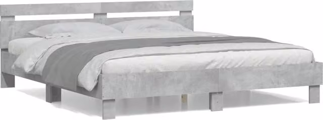 Berkfield Home Modern Bed Frame in Grey, W/D/H: 200 x 200 cm