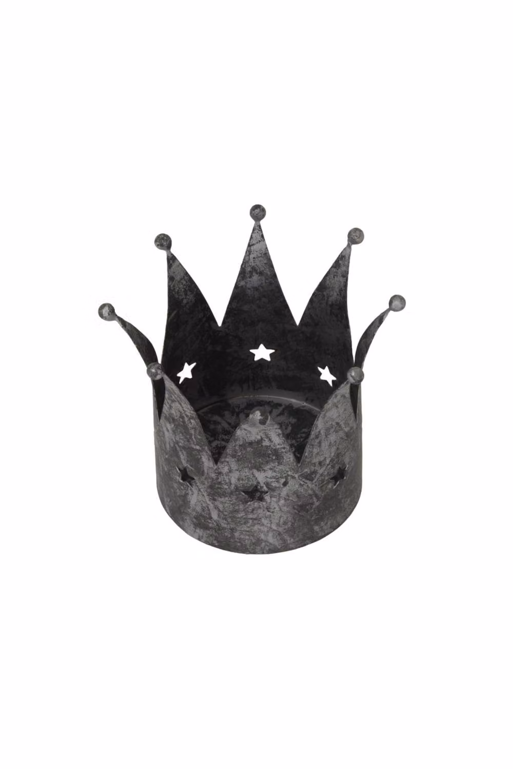 KDMD Antique Silver Crown Tealight Candle Holder for Tabletop Decor – 2