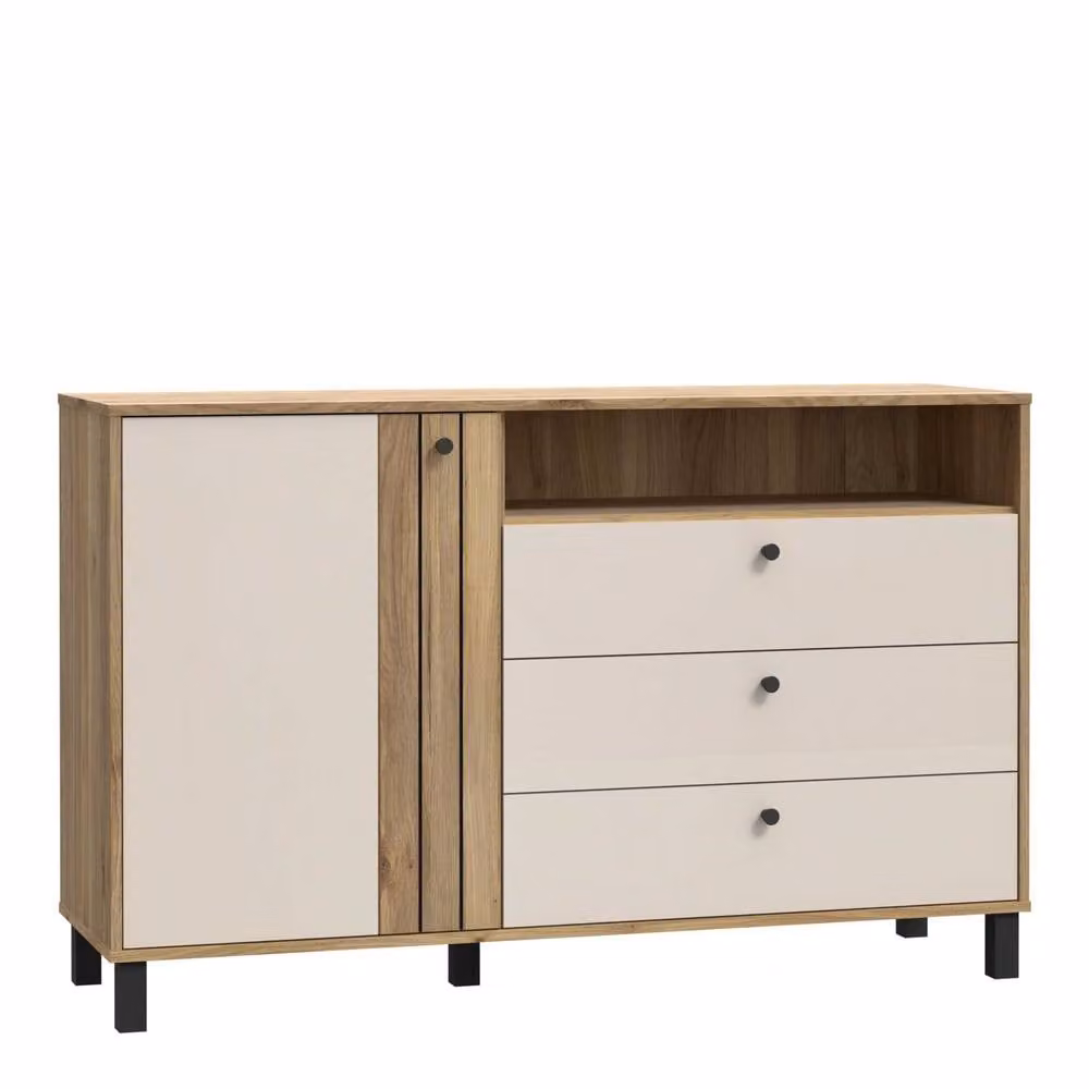 Wyld Haus Osaka Mauvella Oak and Cream Wall Mounted Cabinet in Beige and Brown – 2