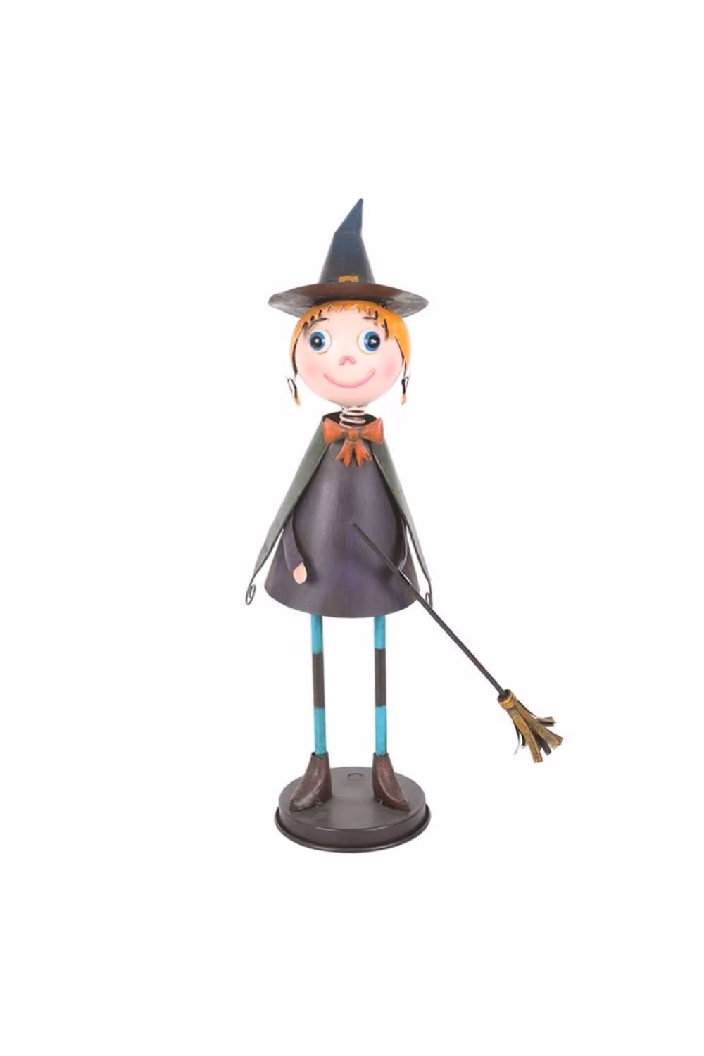 KDMD Metal Witch Ornament with Broom, Black Tabletop Halloween Decor – 2