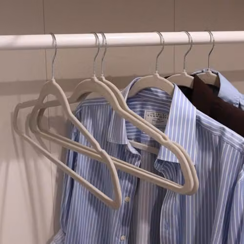 Harbour Housewares 100x Non-Slip Velvet Clothes Hangers with Trouser Bar in Grey – 2