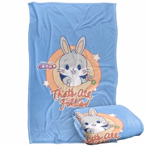 LOGOVISION Warner Bros. Looney Tunes Gokko Bugs Bunny Circle Super Soft Silky Touch Fleece Throw Blanket, W/D/H: 91 x 147 cm