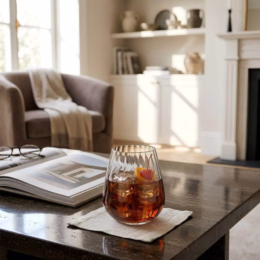 Argon Tableware Kensington Optic Lead-Free Crystal Tumbler Glasses, 460ml, Pack of 6, Transparent – 4