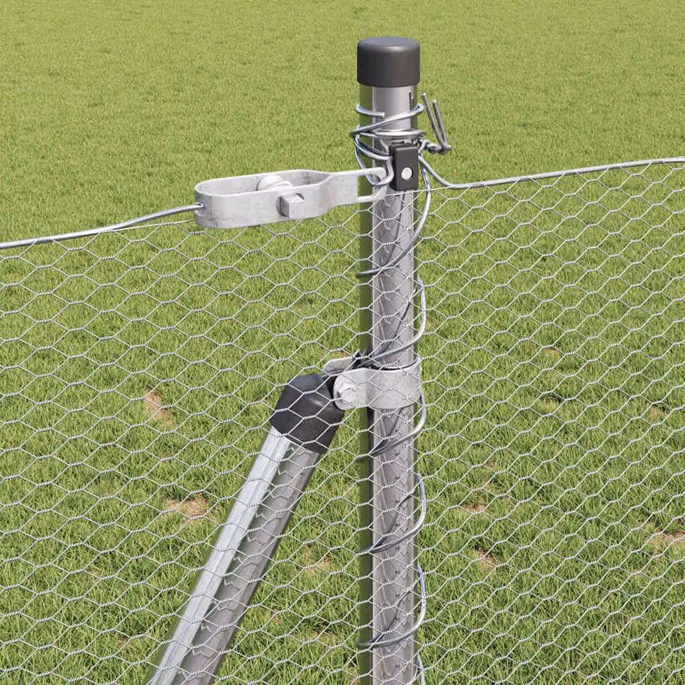 Berkfield Home Hexagon Fence in Silver Galvanised Steel, 0.8 x 100 m – 3