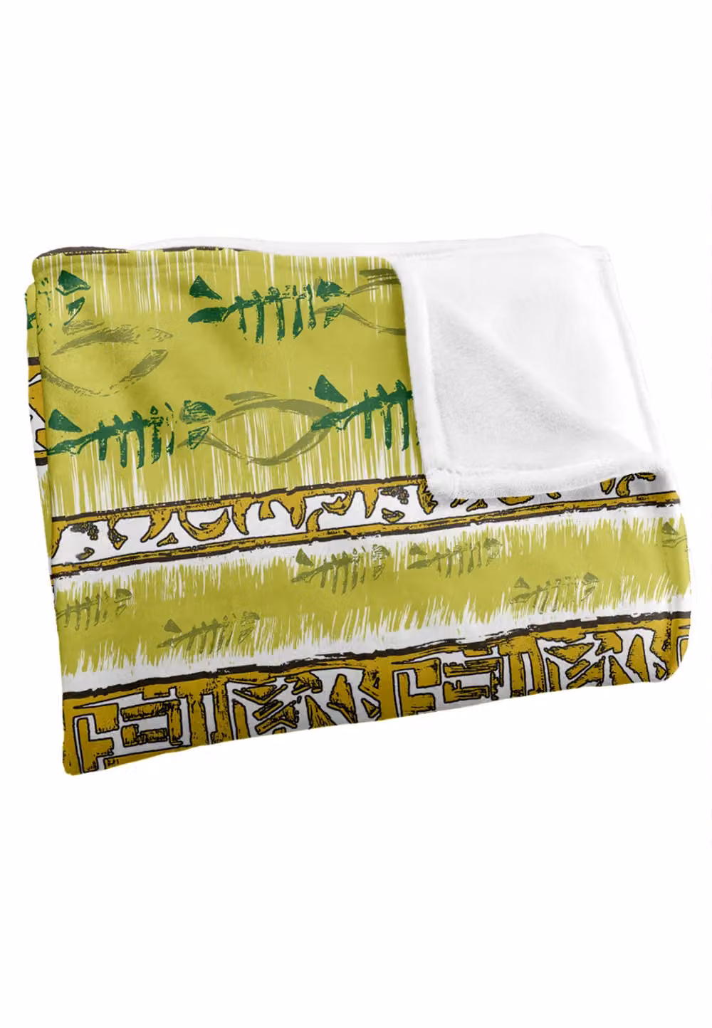 JQ Licensing Jl-Jp Tiki Tropical Yellow Pattern Super Soft Fleece Throw Blanket, White and Yellow, W/D/H: 152 x 127 cm – 2