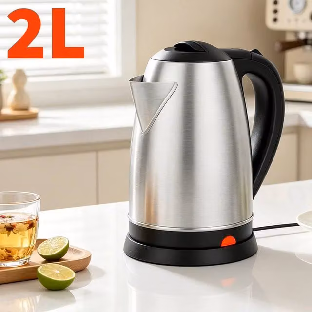 PAWNORA Cordless Electric Stainless Steel Kettle, 2L, 1500W, Silver – 1