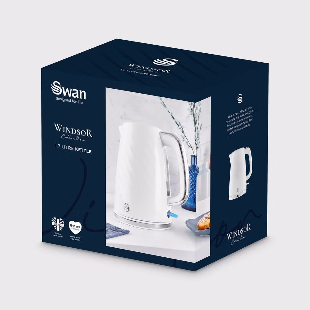 Swan Windsor Rapid Boil Kettle with Removable Limescale Filter, 1.7 l, 3 kW, White – 3