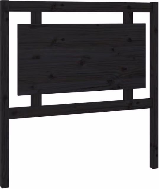 Berkfield Home Black Rustic Solid Pine Wood Bed Headboard W/D/H: 95.5 x 4 x 100 cm – 1