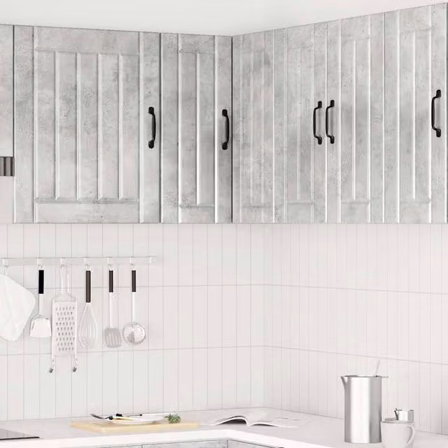 Berkfield Home Lucca Wall Mounted Kitchen Corner Cabinet in Concrete Grey Engineered Wood, W/D/H: 57 x 30 x 60 cm