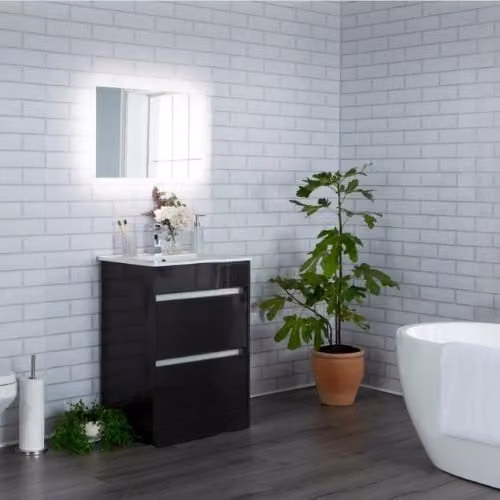 PBSL Group London Tile Internal Wall Panel, White, Pack of 4, W: 25 cm, H: 260 cm, D: 0.8 cm