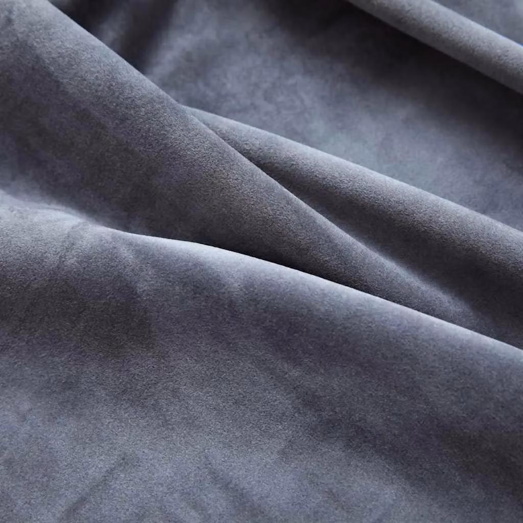 Berkfield Home Anthracite Velvet Blackout Curtains with Eyelets, 2 Pack, W: 140 cm, H: 175 cm – 4