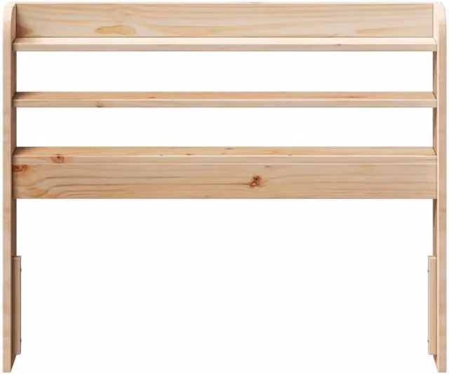 Berkfield Home Solid Wood Pine Headboard with Integrated Shelves in Beige, W: 100 cm, H: 110 cm, D: 16 cm – 1