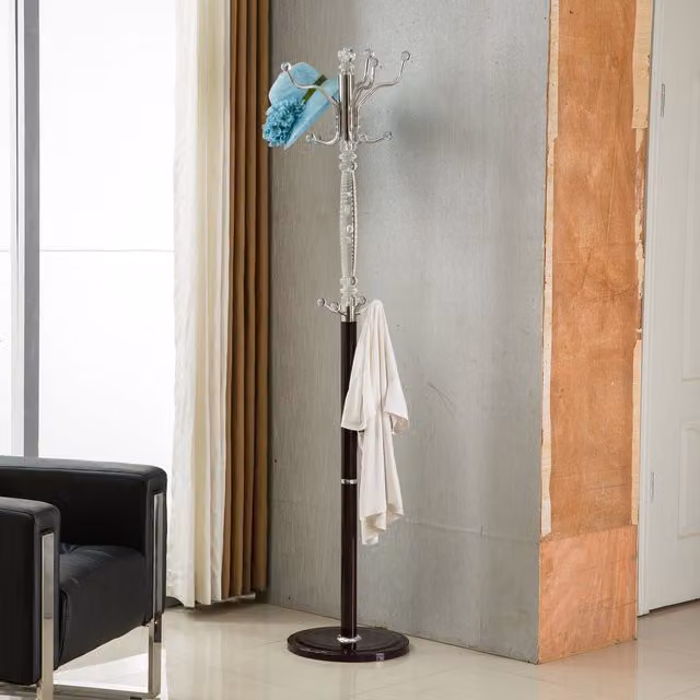 Modernique Red Metal Post Tree Coat Rack with Distributed Point Hooks, H 185 cm x W 38 cm x D 38 cm