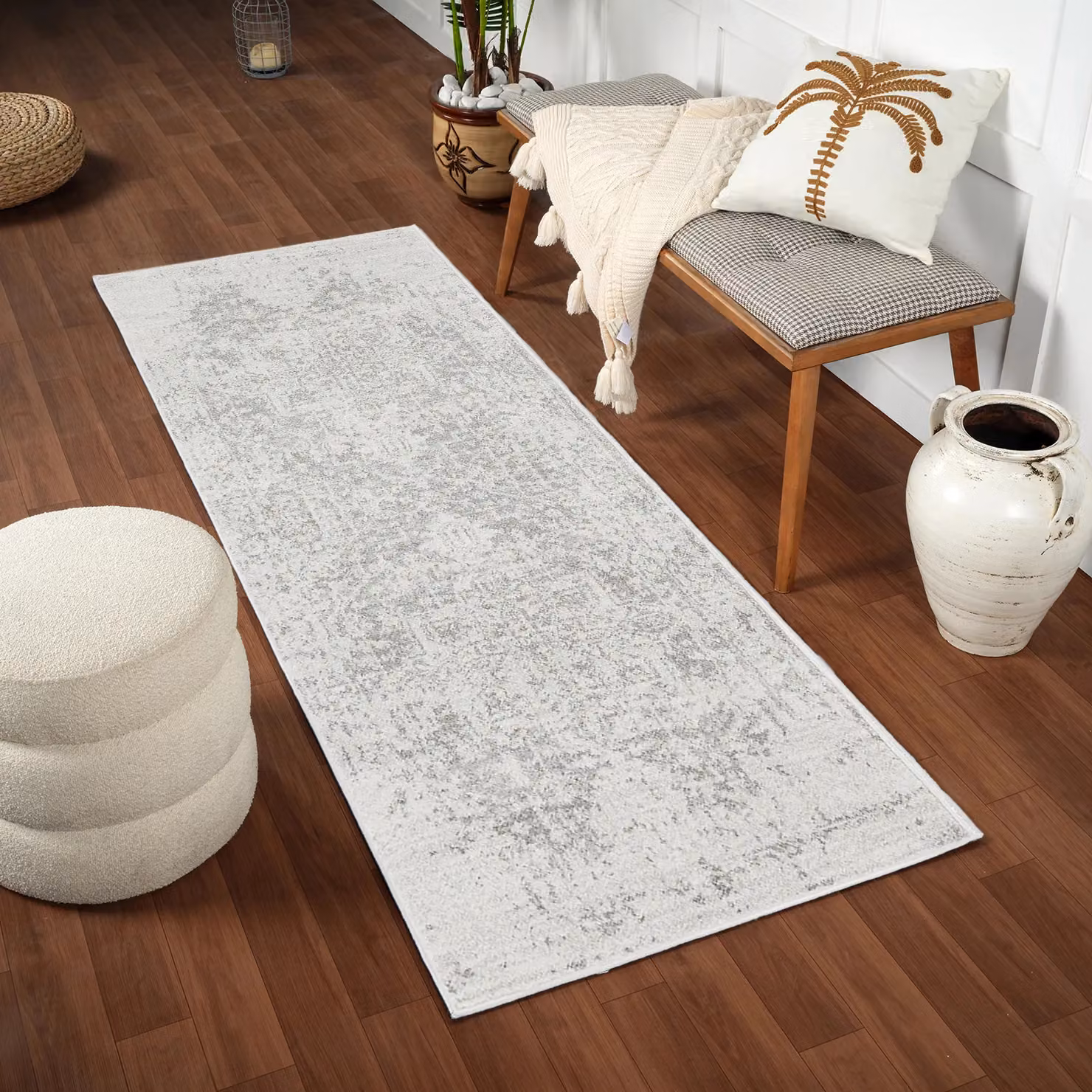 Livabliss Harput Vintage Boho Living Room Rug in Grey, Blue, Orange and White, W: 120 cm, L: 170 cm – 3