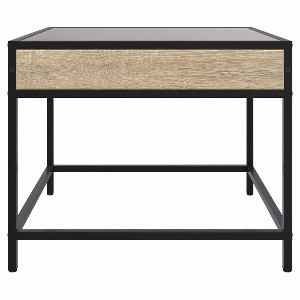 Berkfield Home Infinity LED Coffee Table in Sonoma Oak Brown, W: 70 cm, D: 50 cm, H: 41 cm – 3