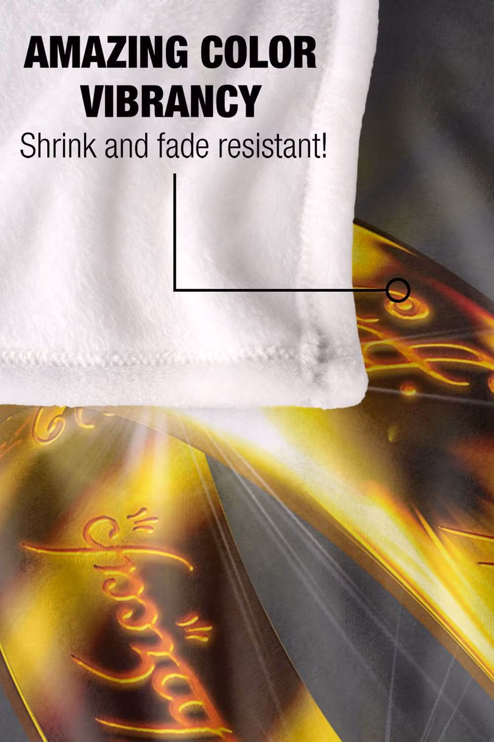 LOGOVISION Lord Of The Rings One Ring To Rule Them All Super Soft Fleece Throw Blanket, Multicolour, W: 152 cm, D: 127 cm – 6