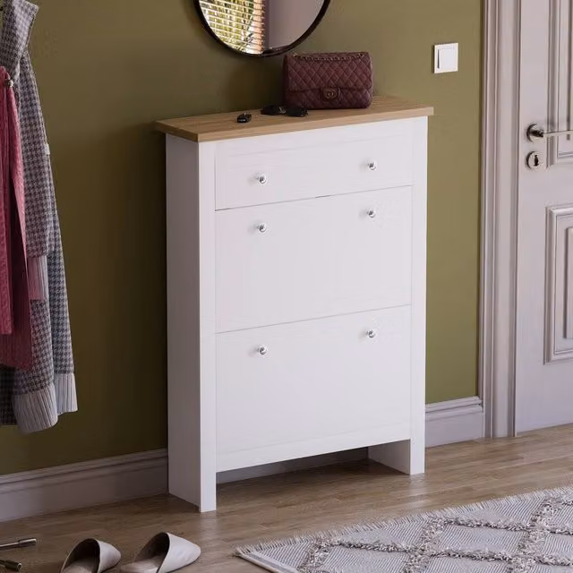 HD Designs Vida Designs Arlington Shoe Cabinet in White – 1