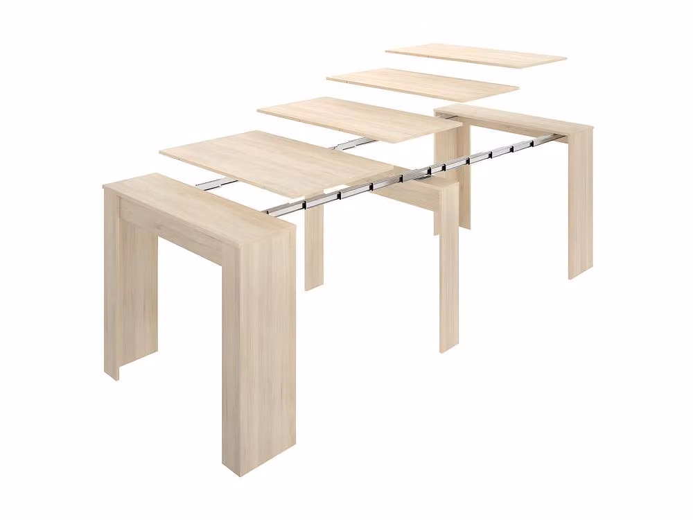 Vente-unique Extendable 10-Seater Console Dining Table in Light Oak, W/D/H: 185 x 90 x 77 cm – 2
