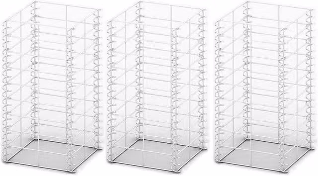Berkfield Home 3 Piece Galvanised Steel Gabion Basket Set in Silver, W/D/H: 25 x 25 x 50 cm