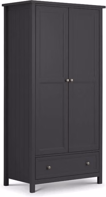 Cheshire Premium Solace 2 Door Combination Wardrobe in Anthracite Grey, H 190.0 cm x W 97.0 cm