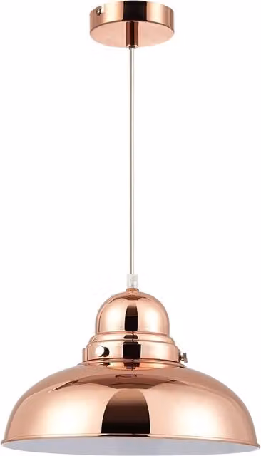 Orsina Adjustable Bell Pendant Light in Copper, Chrome or Gold/Brass with Transparent Glass Dome