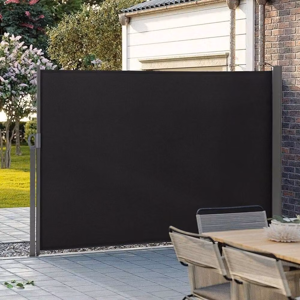SPETLEK Double Side Retractable Side Awning in Black, W: 8 m, H: 1.6 m – 4