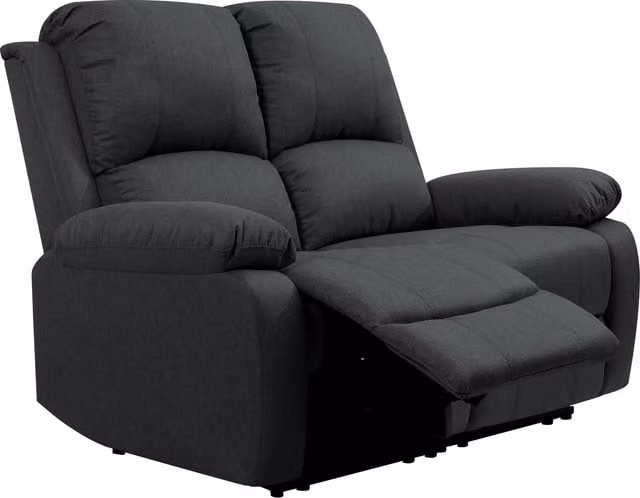 Comfy Living Luxury Reclining Fabric Sofa Set in Dark Grey, including 3-Seater Sofa, 2-Seater Sofa and Armchair