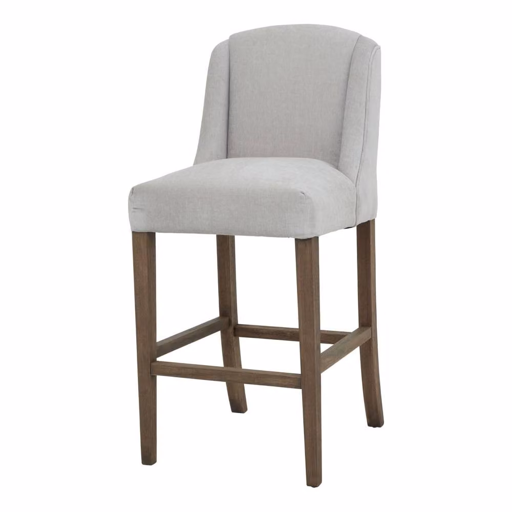Wyld Haus Parma Arched Upholstered Bar Stool in Grey with Oak Legs – 2