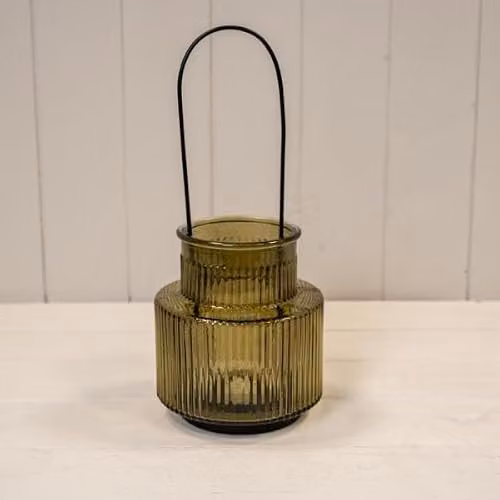Gift Company Large Green Glass Pillar Candle Holder, W/D/H: 13.0 x 13.0 x 28.0 cm – 2