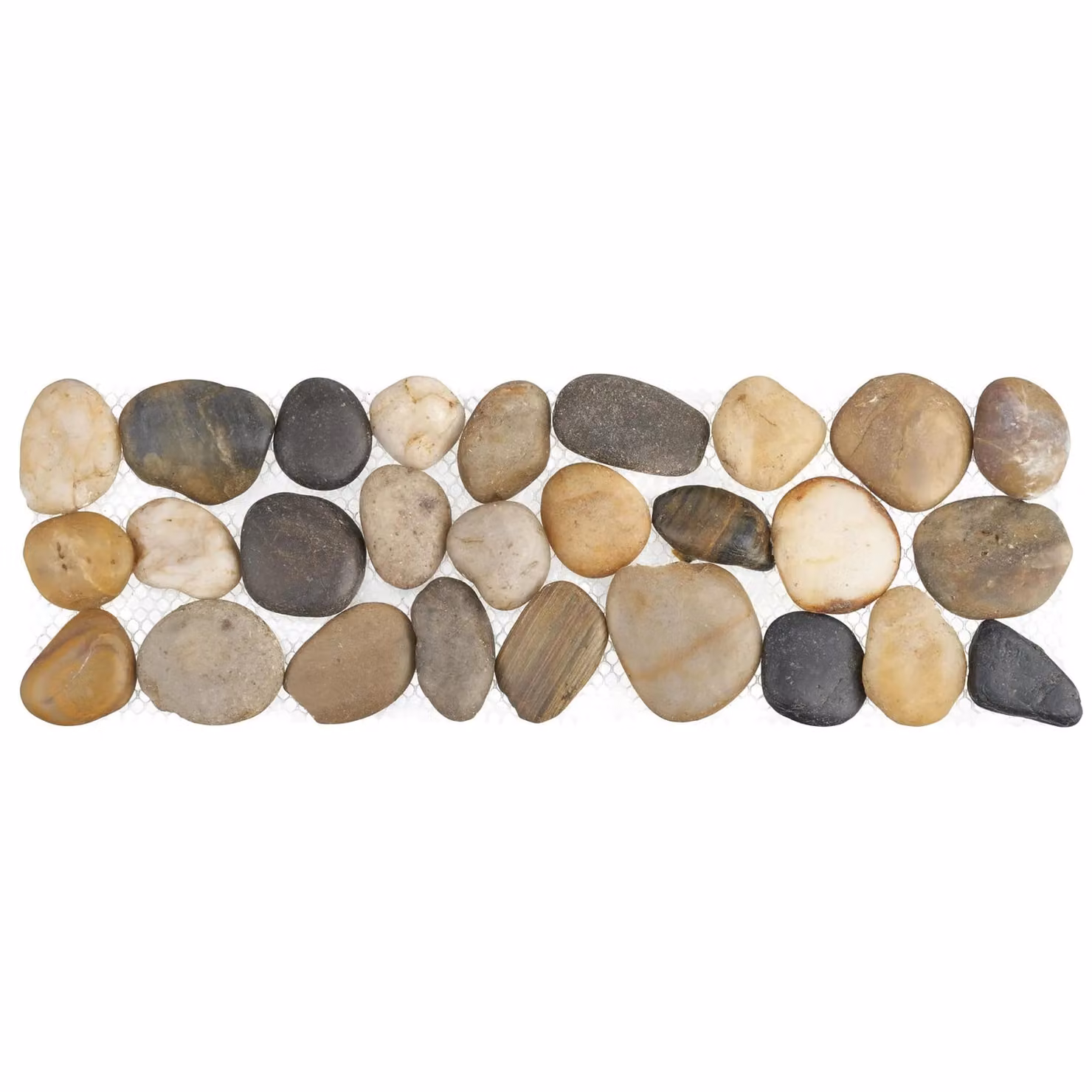 mysmartbuy 4-Pack Natural Stone Pebble Edging Strips in Brown and Multicolour, W/H: 30 x 10 cm each – 2