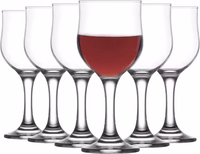 LAV Nevakar Transparent Wine Glasses, 240 ml, Pack of 6 – 1