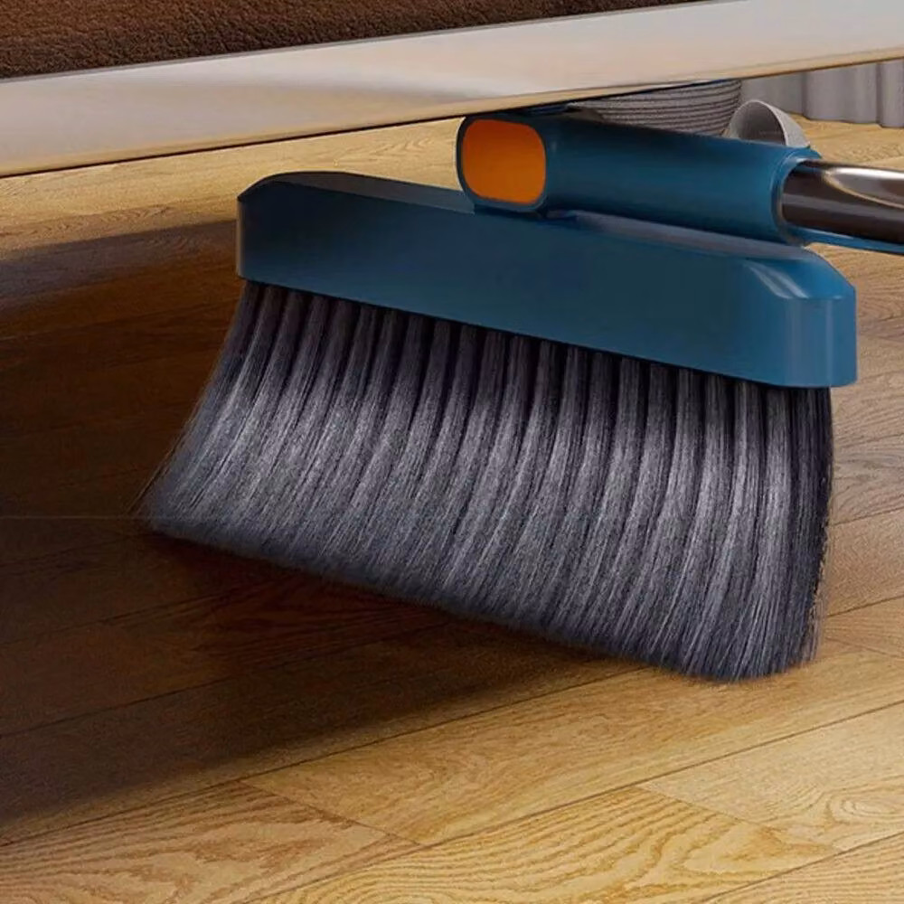 FLAVORA Blue Dustpan and Brush Set in Petrol Blue with Metal and Plastic Construction – 4