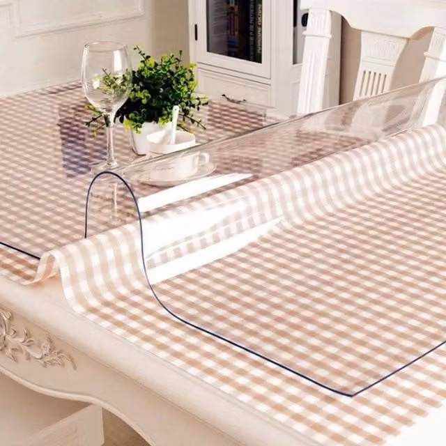 NESTLUNE Transparent PVC Table Protector Tablecloth, W: 180 cm, D: 100 cm – 1